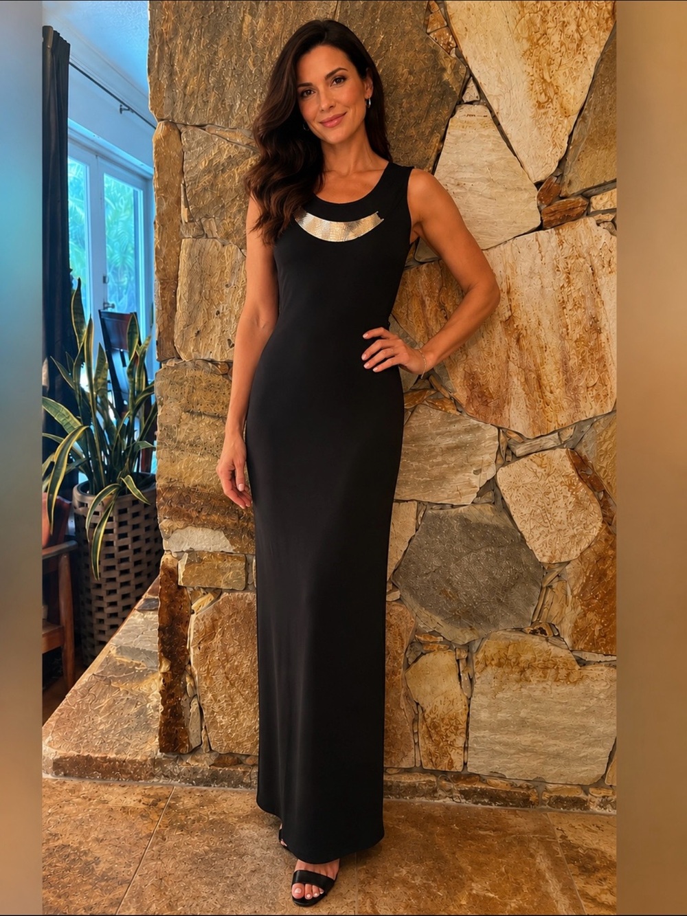 ROZ & ALI Women long Dress Black Stretch Roz & ALI  Maxi Dress